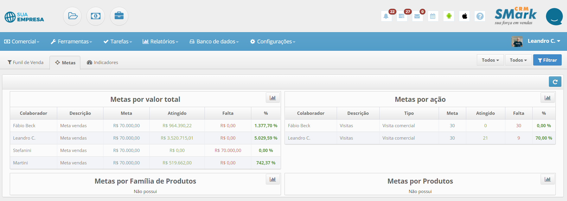 screenshot of Smark CRM